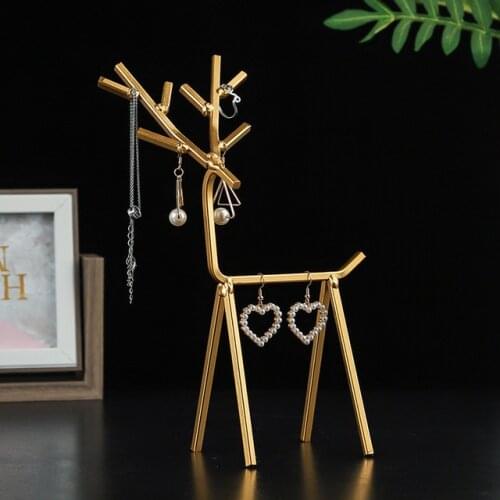 Metal deer Jewelry Stand Creative jewelry stand Earring Holders Necklace Ring Pendant Display Storage Racks