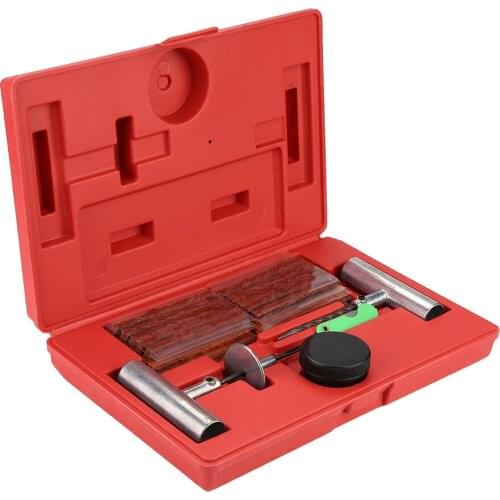 57pcs Tire Repair Kit 20 CR Hex Keys T-Handle Insert Spiral Probe Tool Set With Case For Car Truck Motorcycle DIY Tyre Repairing