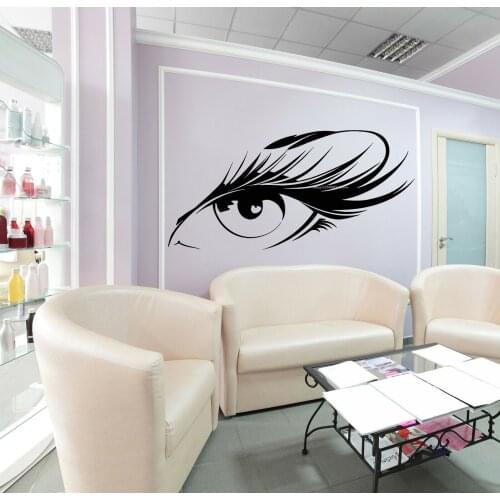 Beautiful Eyelash Eye Wall Stickers Girl Makeup Beauty Salon Vinyl Decal Beauty Salon shop Bedroom wallpaper living room DG014