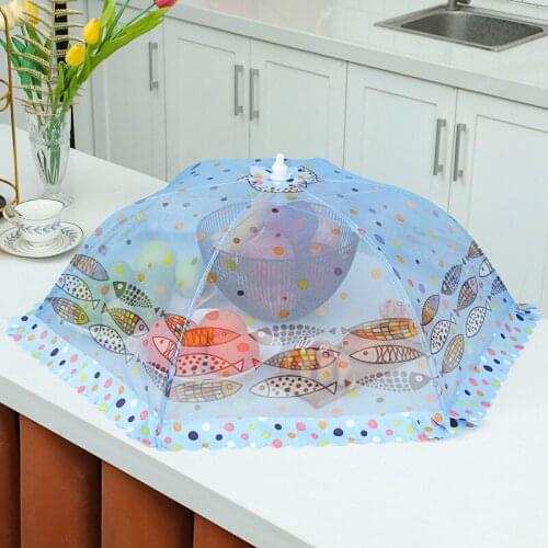 New fashion lace cover folding table cover summer household dust and fly proof food cover wholesale 1PCS FISH