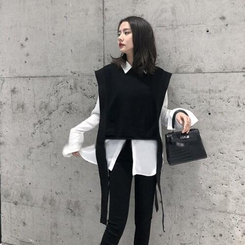 New Cashmere Knit Vest Female Loose Fashion Sleeve Round Neck Sleeveless Sweater Short Paragraph 2021New Vest Soft And Warm