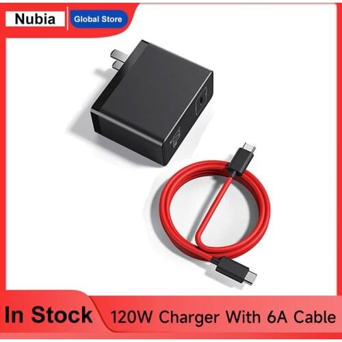 Original Nubia Redmagic 120W GaN Quick Charger Adapter 6A Cable for Smartphone Computer Compatible with pd/qc protocol