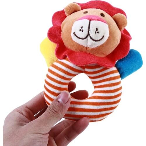 Rattle Toys Baby Kids Cartoon Animal Plush Hand Bell Stroller Crib Hanging Rattles Infant Educational Toys Gifts 0-12 Months