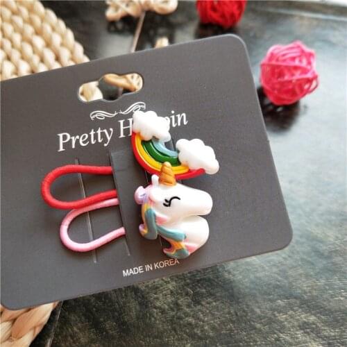 2PCS New Cartoon Rainbow Rabbit Carrot Princess Headwear Kids Elastic Hair Bands Children Ropes Girls Accessories Baby Headdress