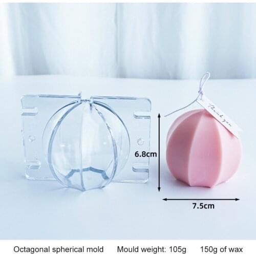 Candle Silicone Molds Diy Octagonal Spherical Candle Mould For Beeswax Candle Soap Crayon Wax Melt Hives Candle Making Supplie