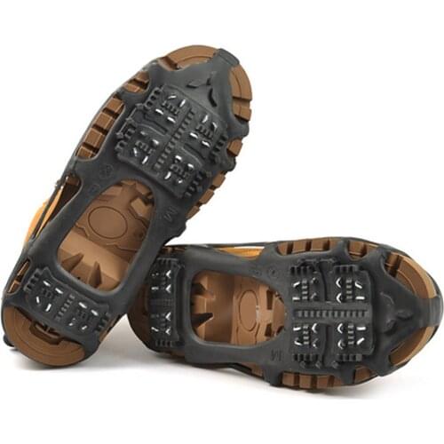 24 Teeth Spikes Crampons, Ice Snow Grips Walk Cleats Spikes Crampons Anti Slip Footwear for Shoes Boots Snowing Hiking Fishing W