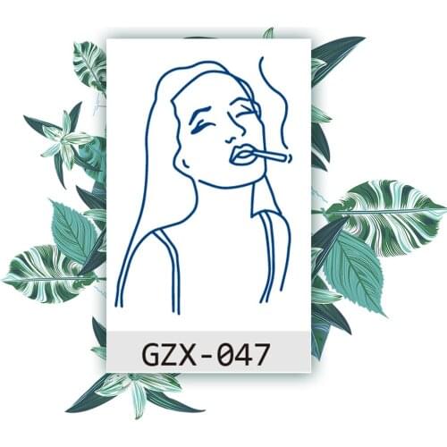 2 Weeks Long Lasting tattoo Stickers Waterproof Juice Semi-permanent Small Tattoo Simple Bad Girl Flash Art Fake Tattoo Men Wome