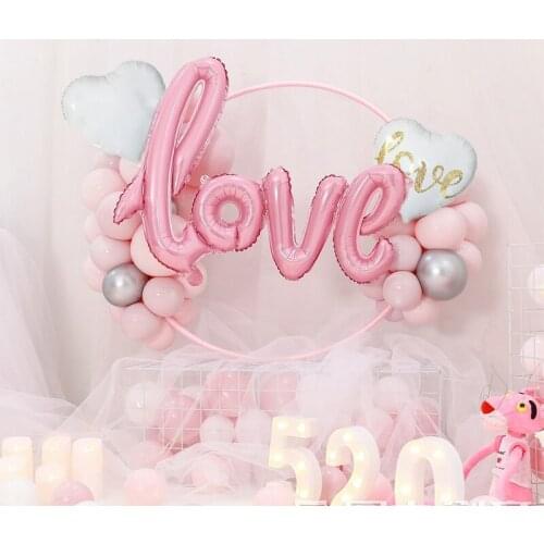 Ligatures Love Letter Foil Balloons Anniversary Wedding Decorations Valentines Birthday Party Decoration Champagne Photo Props