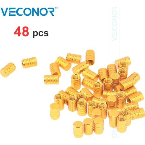 VECONOR 48 pcs/pack Universal Alu-alloy Tire Valve Caps for Car Truck Motorcycle Bicycle Valves Stem Cover Tyre Accessories Kit