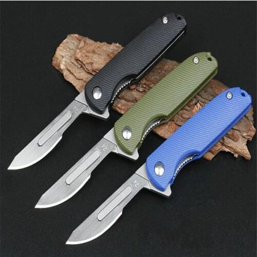 JJ006B Multi purpose knife ABS 24 Surgical Sharp Blade Three options Tactical Survival Knives Hunting Camping Tool Gift For Men