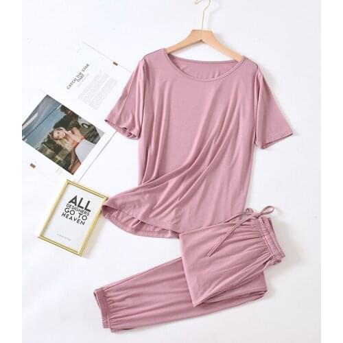 Womens Home Clothes Summer Sleepwear Lounge Set Homewear Female Pajamas Set Trouser Home Suit Home Clothes for Women Loungewear