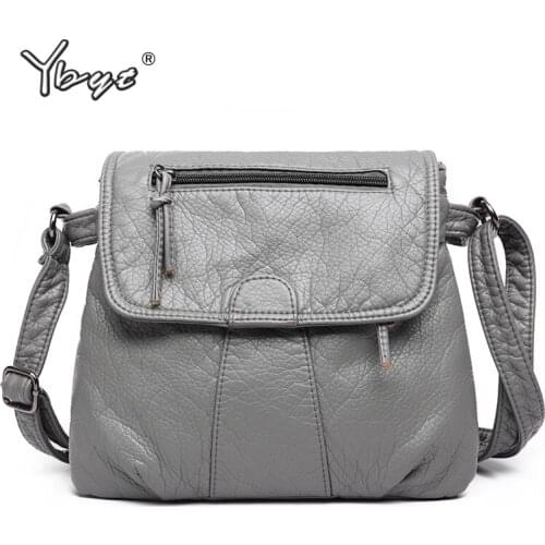 YBYT casual women black satchel High Quality soft washed PU leather female shoulder bag handbag woman famous brand crossbody bag