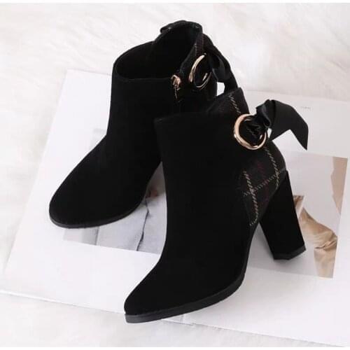 Fashion Ankle Boots Women Platform High Heels Buckle Shoes Thick Heel Short Boot Ladies Casual Footwear Drop Shipping