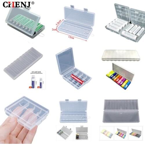 8 10 Slots Hard Plastic Battery Storage Boxes Case AA AAA Battery Holder Container Box With Clips For 8x 10x AA/AAA Batteries
