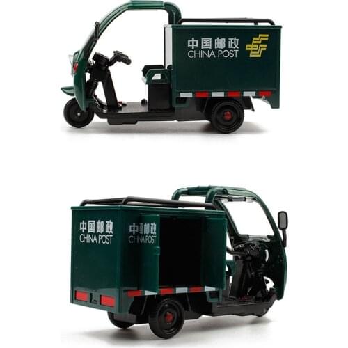 1/32 Express Tricycle Dicast Alloy Car Model Postal Simulation Childrens Toy Vehicle collection fan decorative artwork