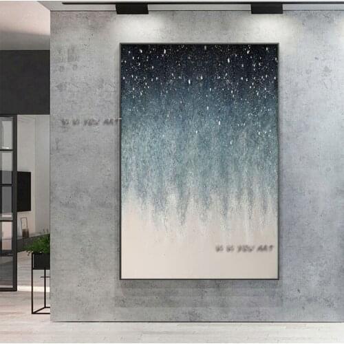 100% Handmade Oil Painting Abstract Night sky Modern Wall Art Minimalist For Living Room Bedroom Decorations