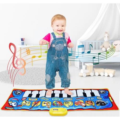 130x48cm Baby Musical Keyboard with 8 Types Instruments Play Mat Toys for Girls Kids Educational Music Piano Carpet
