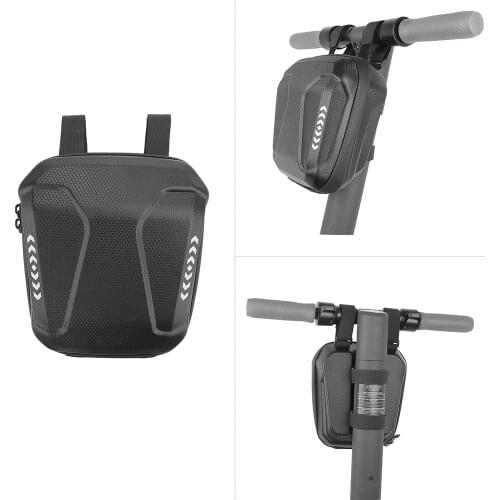 2.5L Waterproof Big Front Bag(PU+EVA) for Electric Scooter Front Handlebar Bag Hard Shell Front Storage Hanging Bag Accessories
