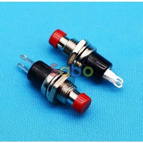 5PCS Red Lockless ON/OFF Push button Switch Press the reset switch PBS-110