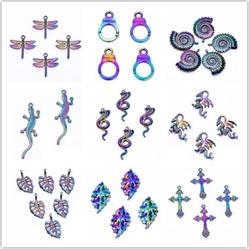 5PCS Metal Rainbow Charms For Jewelry Making Men Womens Accessories Pendant Designer Charm DIY Necklace Findings Handmade Craft