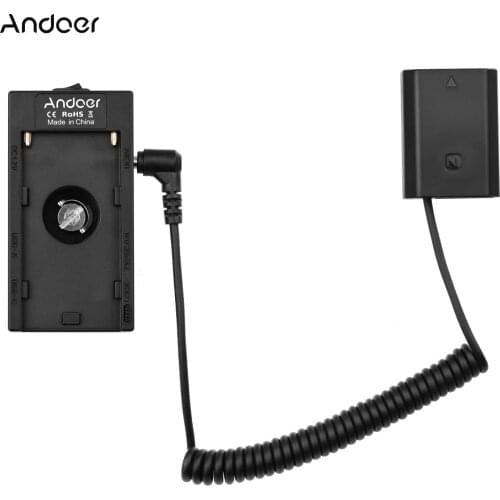 NP-F970 F750 Battery Plate Holder Adapter with FW50 Dummy Battery Coupler for Sony A7/A7R/A7S/A7II/A7RII/A7SII/A6300/A6400/A6500