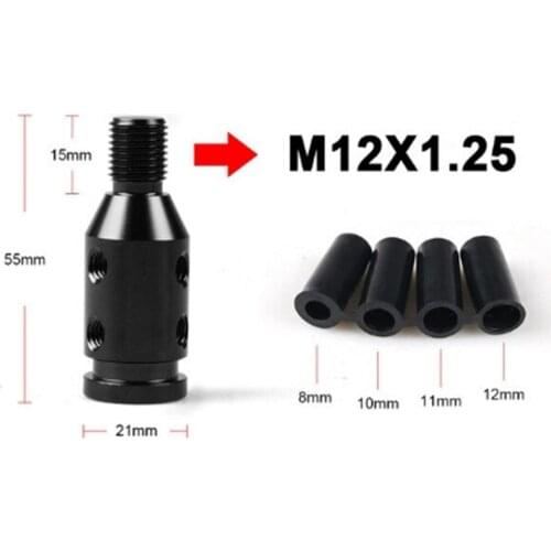 Aluminum Shift Knob Adapter for BMW Mini Non Threaded Shifter 12x1.25mm Black