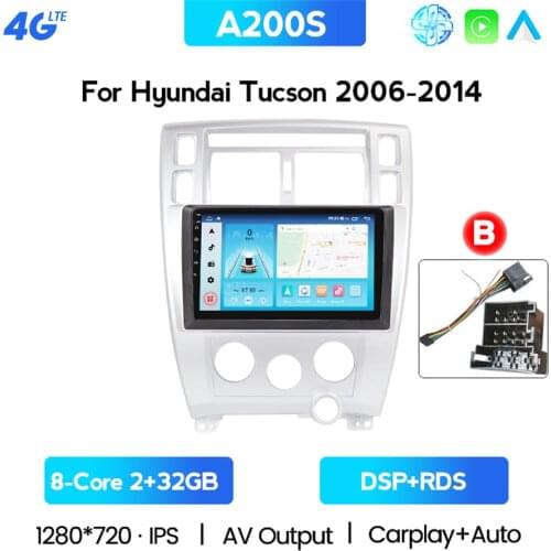 Car Radio Android 10 6G+128G DSP Multimedia Video Player For Hyundai Tucson 2006 2007 2008-2010 Navigation GPS 2 Din Support Ste