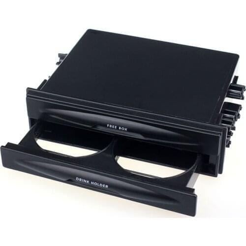 Car Universal Double/Single Din Radio Pocket Kit Drink Cup Holder + Storage Box Car trunk organizer Drinks Holder