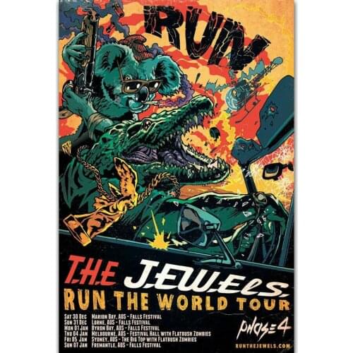B091 Run The Jewels Music Tour Rap Star Hip Hop Rapper Silk Cloth Poster Art Bedroom Decoration