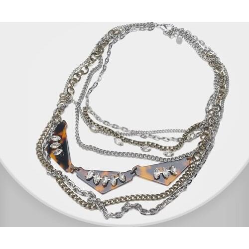 Amorita boutique Geometric hawksbill design multi-layer the punk style necklace