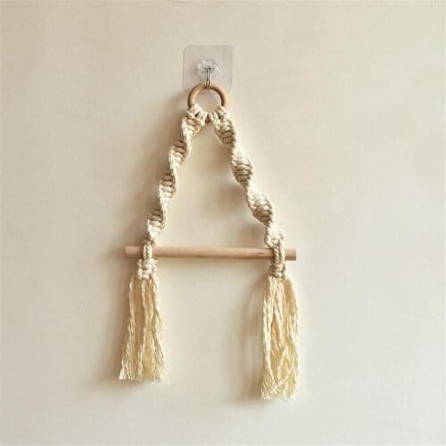 Cotton Rope Toilet Paper Holder Retro Style Wall-mounted Paper Towel Mount Dispenser