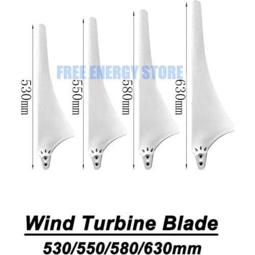 530/550/580/630mm Nylon Blade New Energy Windmill Horizontal Wind Turbine Generator Blades