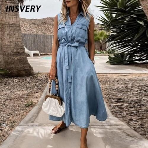 INSVERY Fashion Denim Dresses
