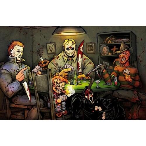 Full 5D Square Diamond Painting Horror Movie Chucky 3D DIY Crystal Cross Stitch Kits Diamond Mosaic Embroidery Needlework Sale