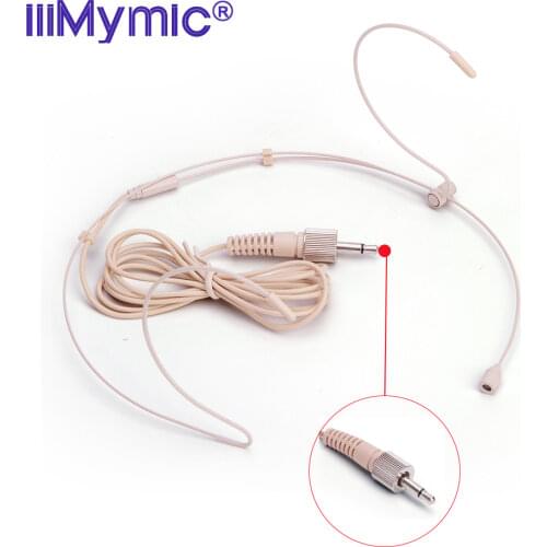 IiiMymic H-21S2-1A Headset Cardioid Condenser Microphone For Sennheiser Wireless BodyPack Transmitter 3.5mm 3.35mm Lockable