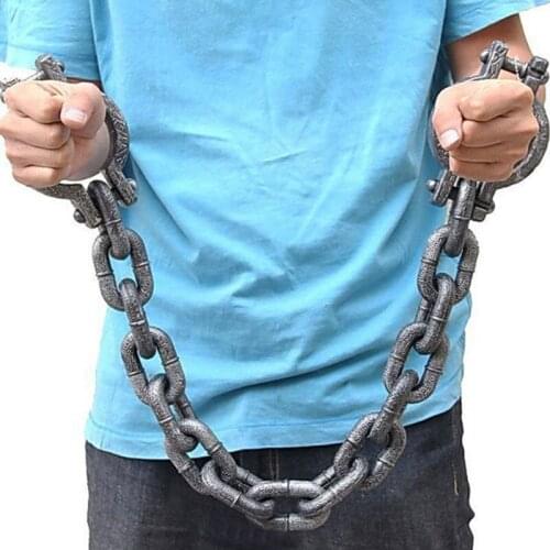 Creative Halloween Cosplay Prisoners Dress Up Handcuffs Shackles Holiday Decoration Props Plastic Handcuffs Gadgets Hallowma Toy