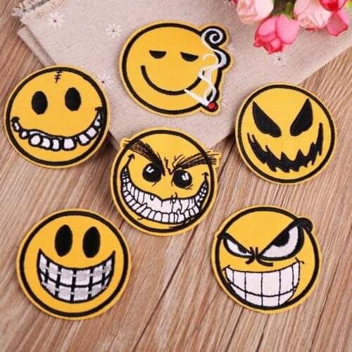Pack sell round demon Patch Clothes Iron on Embroidered Sew Applique Cute Fabric Badge Garment Apparel Accessories
