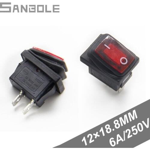 Rocker Switch Small Ship Type 15mm*21mm Power Supply 2 Foot Two Archives Water Dispenser Switches 250v 6a Waterproof (10PCS)
