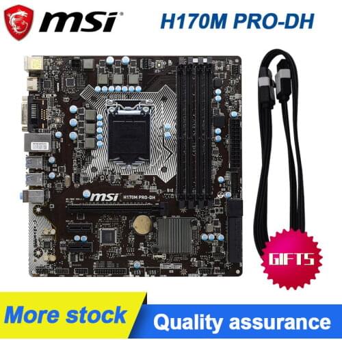 MSI H170M PRO-DH Motherboard LGA 1151 DDR4 Supports 6th Gen Intel® Core™ i3/i5/i7 processors CPU USB 3.1 Used Desktop Motherboar