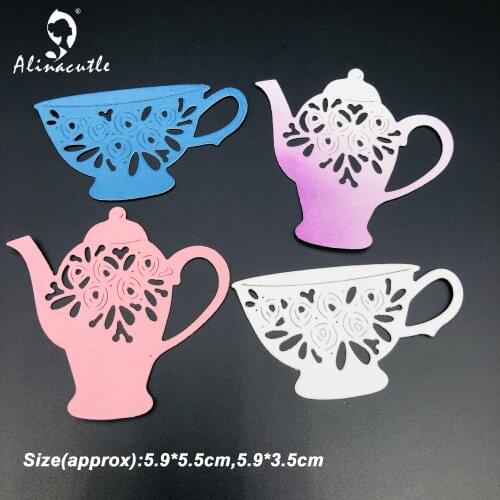 Metal Cutting Dies 2pc Vase Tea Cup Scrapbooking Paper Craft Handmade Album Card Punch Art 20102317