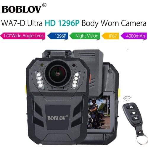 BOBLOV WA7-D Mini Camera 32GB HD 1296P Wearable Camera IR Video Recorder Security Cam Remote Control IR DVR cam policia kamera