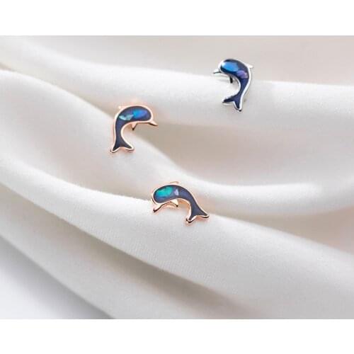 MloveAcc Romantic Jewelry Stud Earrings for Women 925 Sterling Silver Earrings Dolphin Earrings for Party Engagement Jewelry