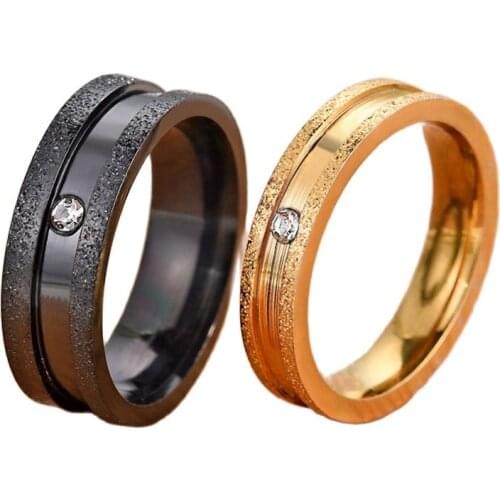 Fashion Gold Plated Engagement Wedding Couple Finger Ring Simple Fashion Style Fine Jewelry Ring for Men Woman Anniversary Gift
