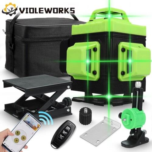 16 Lines 4D Laser Level Self-Leveling 360 Horizontal And Vertical Cross APP Control EU Plug Super Powerful Green Laser Level