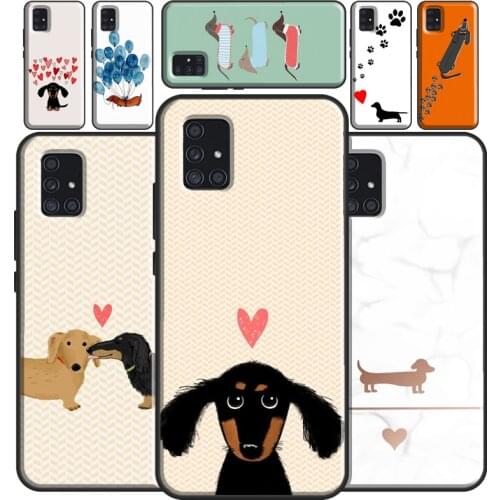 Cartoon Dachshund Sausage Dog Case For Samsung A52 A72 A12 A32 A42 A10S A20S A30 A40 A50 A70 A21S A20e A11 A41 A51 A71