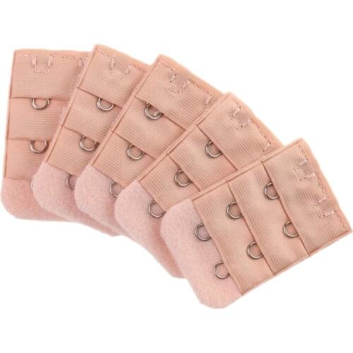 Pack of 5 Elastic Bra Strap Extension Bra Extenders 2x 3 Hook 5 Colors