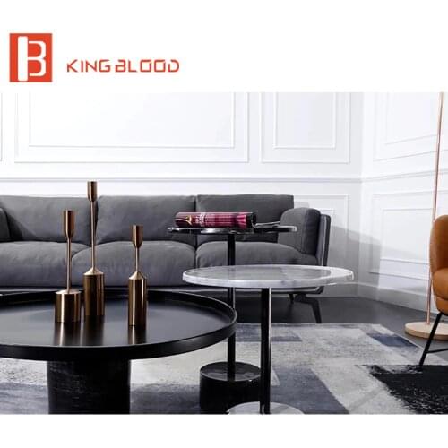 Living room furniture set round natural marble coffee table