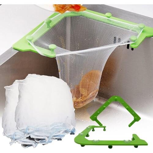 Kitchen Sink Filter Sets Leftovers Triangle Rack Strainer Kitchen Trash Sink Mesh Gadget Set Anti-clogging Drainage Accessories