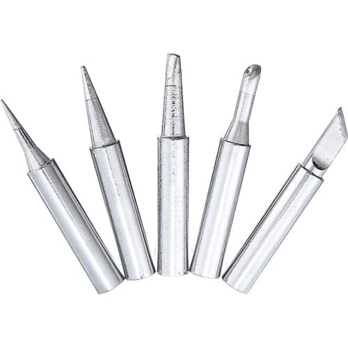 5pcs High Hardness 900M-T Iron Tips Metal Solder Iron Tip Lead-free Welding Head Rework Tool for Hakko Soldering Iron Station