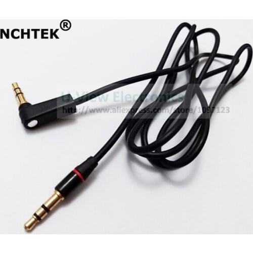 NCHTEK 90 Degree Angled 3.5MM Stereo Male to 3.5MM Male Audio Extension Cable About 1M/Free Shipping/20PCS
